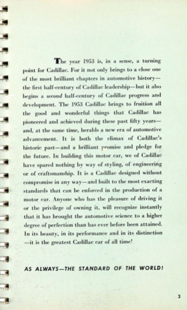 1953 Cadillac Salesmans Data Book Page 15